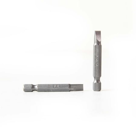 Superior Steel Single End Slotted Screwdriver Bits - 2 Inch Long - 6mm Wide Slot, PK 25 BS206-25PK